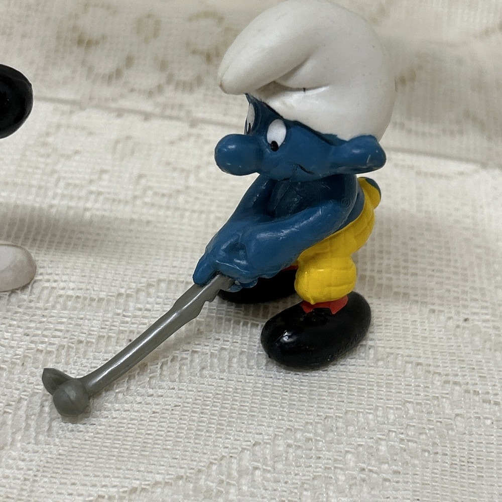 Peyo Schleich Smurf‎ PVC 4 Figures Sports Hang Glider Karate Golf Weight Lifter - Picture 4 of 11